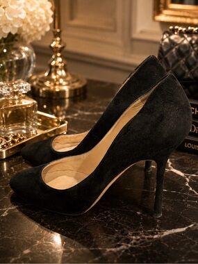 Jimmy Choo Black Suede stiletto Heels 36.5/6.5